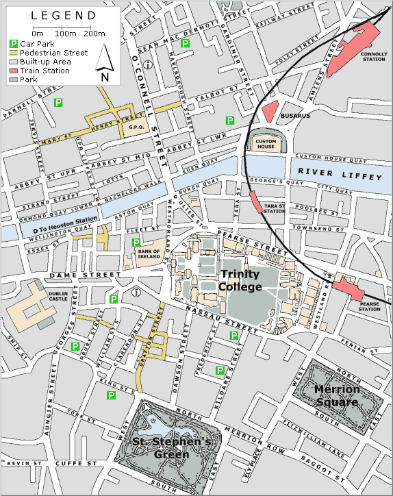 Dublin city centre map